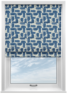 Meander, Navy - Roman Blind
